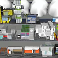 Colorful Container Converted Guesthouse Buildings Featuring Diverse Designs And Trees Around