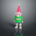 Cartoon Gnome With Red Pointed Hat White Pom Pom Green Coat And White Boots