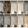 Various Patterned Floor Tiles With Natural Stone Textures And Colorful Designs