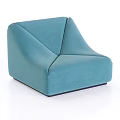 Blue Lazy Sofa With Geometric Pattern And Modular Design For Modern Living Room 3d model