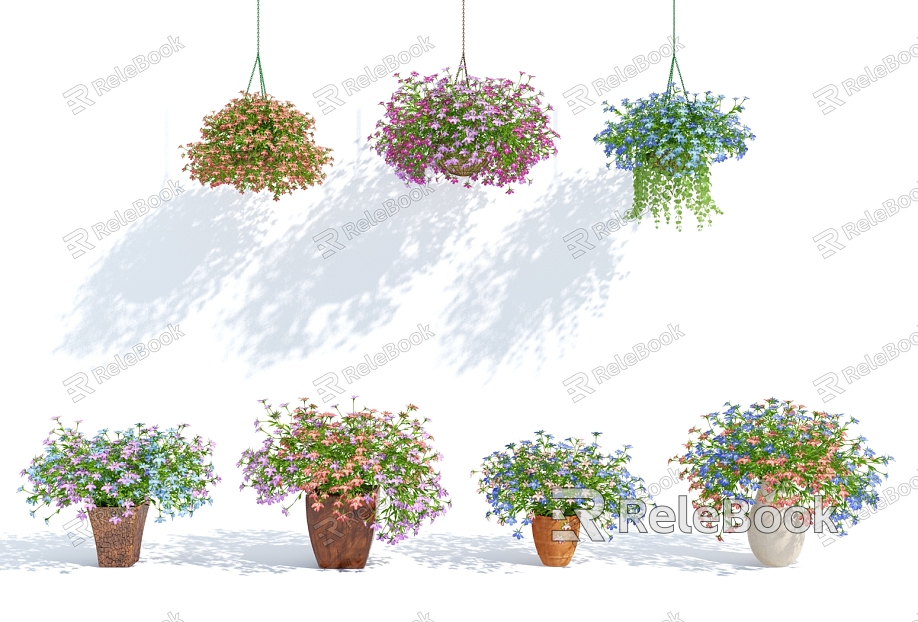 Modern hanging basket potted hanging basket model