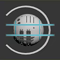 Futuristic Sci-Fi Robot Design With White Spherical Body Blue Glowing Center And Curved Appendages