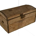 Vintage Wooden Chest With Rustic Design Metal Lock And Natural Wood Grain