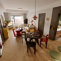 Bright Playful Living Dining Room Interior Design With Cozy Soft Sofas And Cute Interesting Decorations