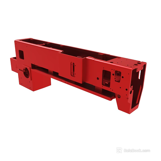 Red Industrial Metal Frame Structural Component for Machinery Applications 3d model 