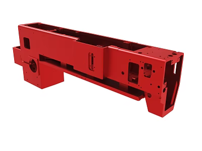 Red Industrial Metal Frame Structural Component for Machinery Applications 3d model