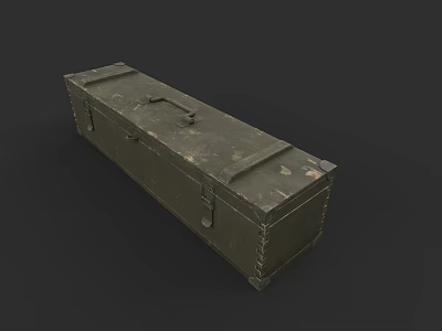 Vintage Military Weapon Storage Case With Metal Construction And Secure Handle 3d model