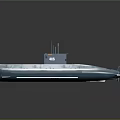 Blue Military Submarine with Command Tower Periscope Number 4015 and Long Hull Design