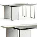Modern Console Table With Marble Top And Sleek Metal Legs Interior Design 3d model