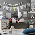Modern toy children's toy ornaments doll display combination 3d model