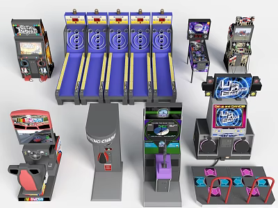 Dancing Machine Gun Machine Boxing Machine Game Machine Bowling Skill Arcade Game Machine Hall Video Game City 3d model
