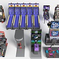 Dancing Machine Gun Machine Boxing Machine Game Machine Bowling Skill Arcade Game Machine Hall Video Game City 3d model