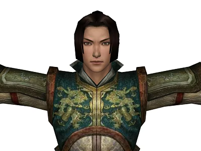 Game And Movie Character In Traditional Armor With Dragon Patterns Design 3d model