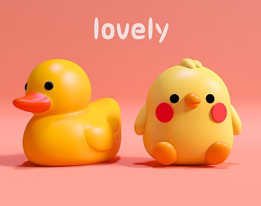 Hand Doll Little Duck Chick Cute Doll Cute Animal 3d model