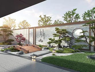 New Chinese Courtyard Landscape 3d model