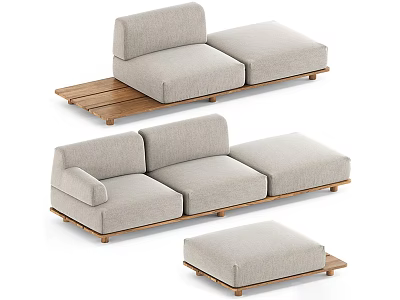 Sofa Modular Sofa Double Sofa Three-Seat Sofa 3d model