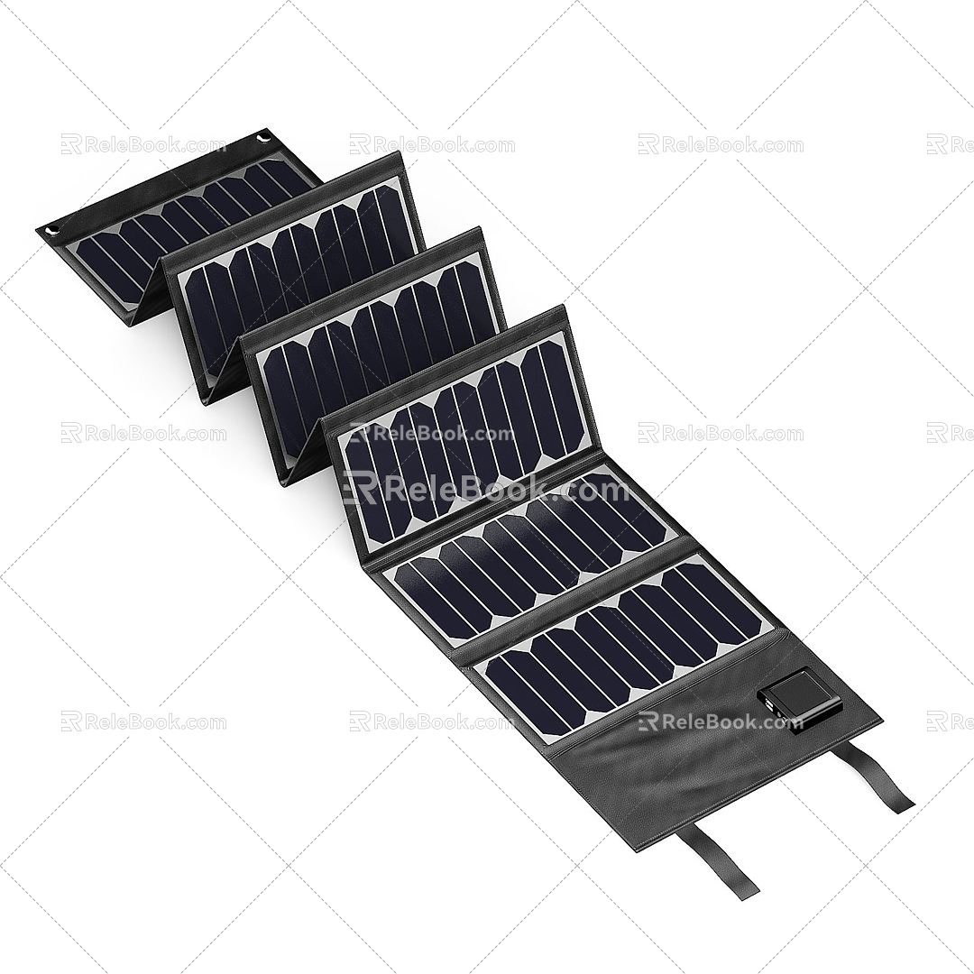 modern solar panel solar power plant foldable solar panel 3d model