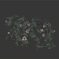 Animal Shaped Structure Crafted From Vines With Pink Flowers And Green Leaves