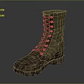 Worn Olive Green Military Boots With Lace Up Design And Durable Sole For Daily Use