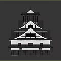 Traditional Ancient Multi tiered Wooden Building Featuring Classic Roof Design White Walls And Dark Tiles