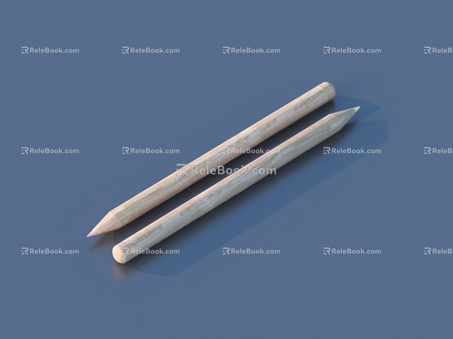 Pen Brush Colored Pen Stationery 3d model