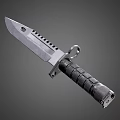 Tactical Military Knife With Serrated Blade Ring Pommel Handle And Non Slip Grip Texture