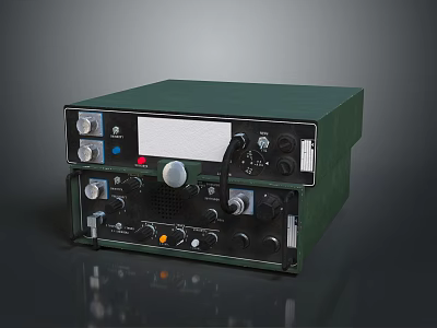 Vintage Green Electronic Device With Control Knobs Buttons And Display Panel 3d model