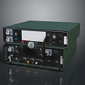 Vintage Green Electronic Device With Control Knobs Buttons And Display Panel