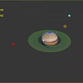 Delicious Hamburger On Transparent Plate With Floating Small Spheres And Reflection On Dark Background
