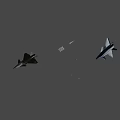 Advanced Black Fighter Jet With Sleek Aerodynamic Design and Military Emblems On Body