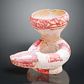 Ceramic Household Item With Red Patterns And Unique Decorative Design 3d model