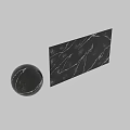 Elegant Black Marble Component With White Gold Veins And Glossy Finish