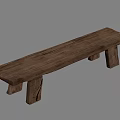 New Chinese Style Bench Stool Solid Wood Stool Low Stool Bench 3d model