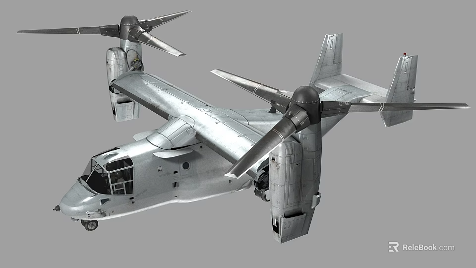Modern Fighter Jet With Twin Rotors Tiltrotor Wings And Silver Military Airframe Design 3d model 