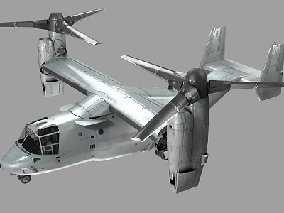 Modern Fighter Jet With Twin Rotors Tiltrotor Wings And Silver Military Airframe Design 3d model