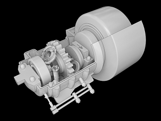 Kinetic energy recovery device for mechanical parts 3d model