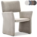 Modern Minimalist Single Chair With Light Gray Fabric And Unique Armrest Design