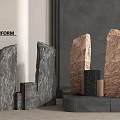 Natural Stone and Wood Sculptural Decor Pieces for Modern Interior Design
