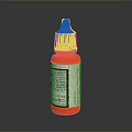 Orange Plastic Bottle with Black Cap and Product Label for Daily Use