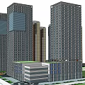 Modern High Rise Office Towers With Glass Facade And Contemporary Design