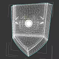 Silver Shield As Defensive Weapon With Modern Design Black Edges And Green Core
