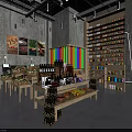 Twelve Mart Grocery Store With Colorful Decor Wooden Shelves And Fresh Produce