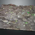 Rocky Terrain With Rough Surface Green Gray Spots And Natural Geological Textures