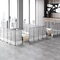 Modern Office Interior Design With Glass Partitions Open Workstations And Large City View Windows