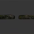 Natural Stone Wood Pieces with Mossy Texture for Rustic Decorative Use 3d model