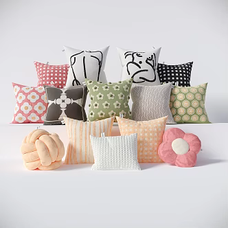 Modern Pillow Cream Petal Pillow 3d model