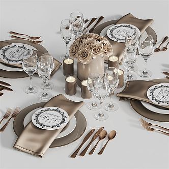 Modern Tableware Restaurant Decoration Dinner Plate Western Tableware 3d model