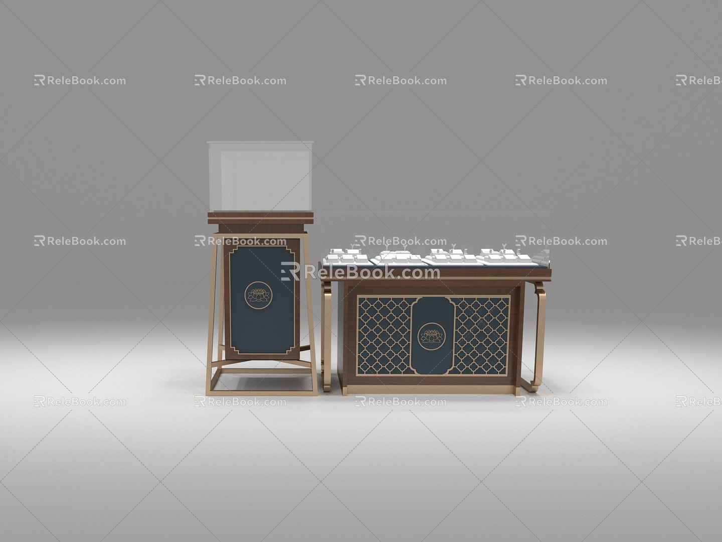 New Chinese Jewelry Counter Display Cabinet 3d model