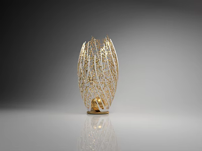 Modern Elegant Golden Hollow Mesh Decorative Ornament Set For Tabletop Decoration 3d model