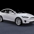 White Tesla Model X Exterior Design With Alloy Wheels And Headlights